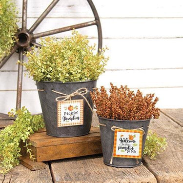 2 Set Pickin' Pumpkins Ornament Buckets - The Fox Decor